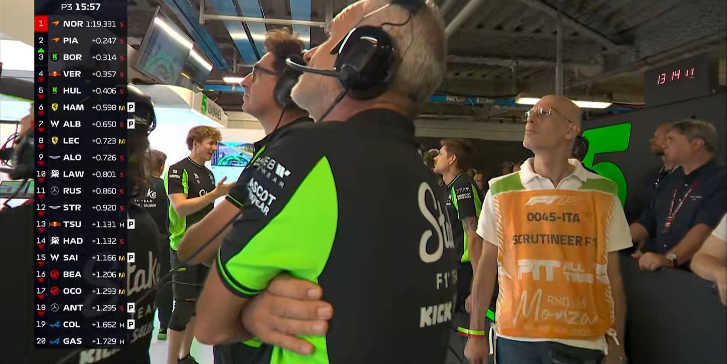 F1意大利站三练:诺里斯全场最快,勒克莱尔第2,汉密尔顿第7